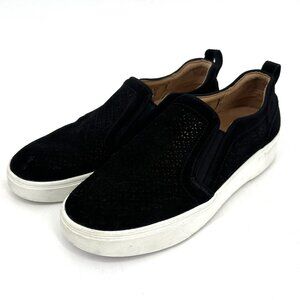 Vionic Kimmie Perf Perforated Slip-On Sneakers Black Suede Size 9.5